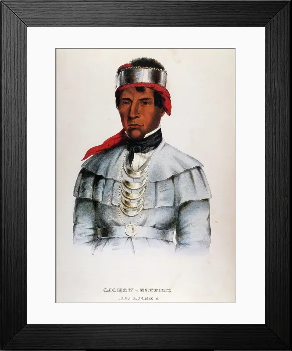 Framed Print : Chittee Yoholo (Seminole Chief) by King Framed Print : Chittee Yoholo (Seminole Chief) by King