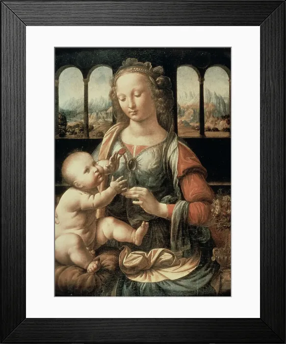Framed Print : Madonna of the Carnation by Leonardo da Vinci Framed Print : Madonna of the Carnation by Leonardo da Vinci