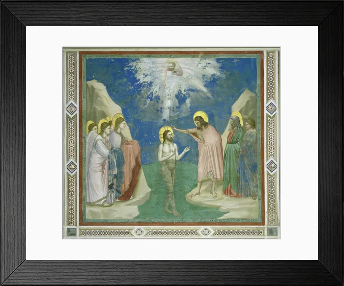 Framed Print : Baptism of Christ by Giotto di Bondone