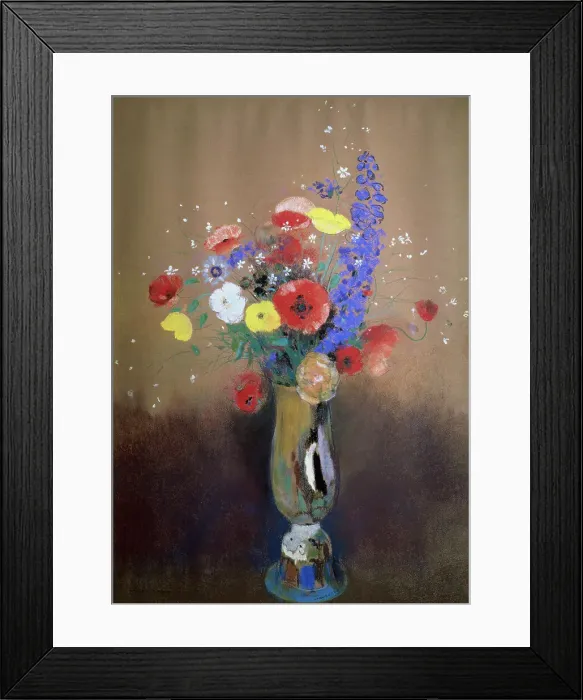 Framed Print : Vase of Flowers from a Field by Odilon Redon