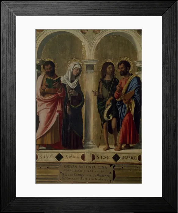 Framed Print : St. Luke, Madonna, John the Baptist and St. Mark