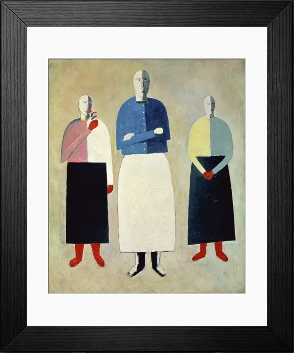 Framed Print : Three Girls by Kasimir Malevich Framed Print : Three Girls by Kasimir Malevich