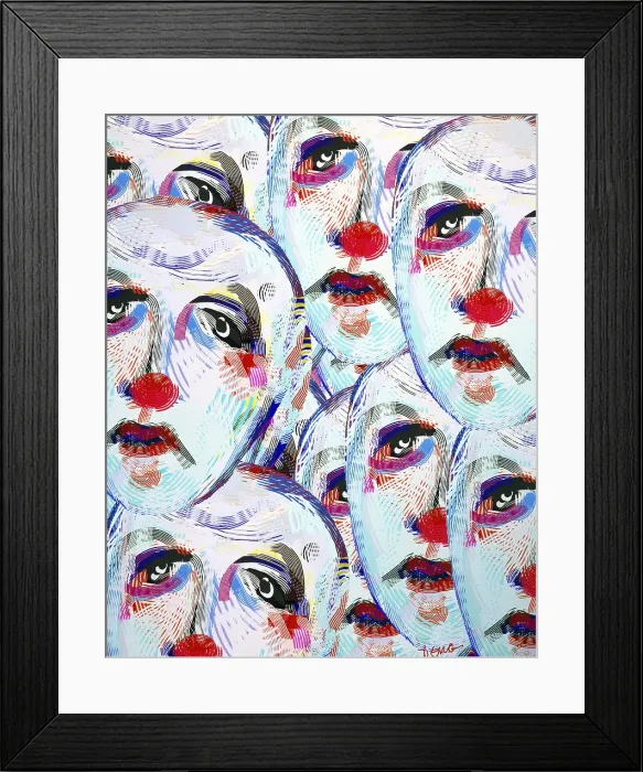Framed Print : Clowns by Diana Ong Framed Print : Clowns by Diana Ong