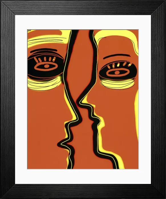 Framed Print : Red Faces, Black Eyes by Ong