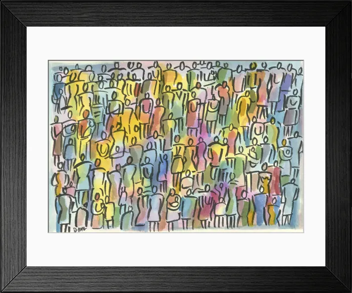 Framed Print : Crowd In Color by Ong