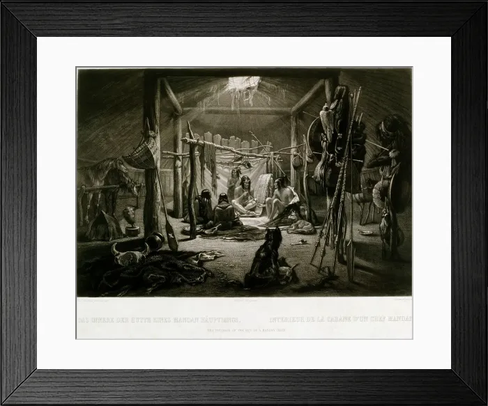 Framed Print : Interior of the Hut of a Mandan Chief Framed Print : Interior of the Hut of a Mandan Chief