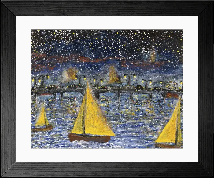 Framed Print : Cars Going over Bridge by Peter Sickles Framed Print : Cars Going over Bridge by Peter Sickles
