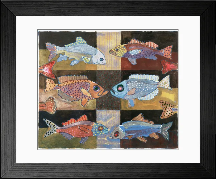 Framed Print : Six Fine Fish by Whitehouse-Holm