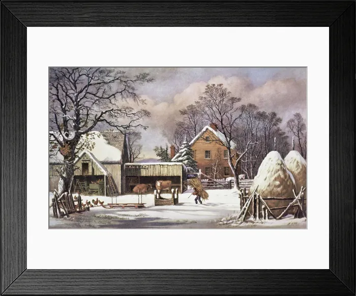 Framed Print : The Farmer's Home by Currier and Ives Framed Print : The Farmer's Home by Currier and Ives