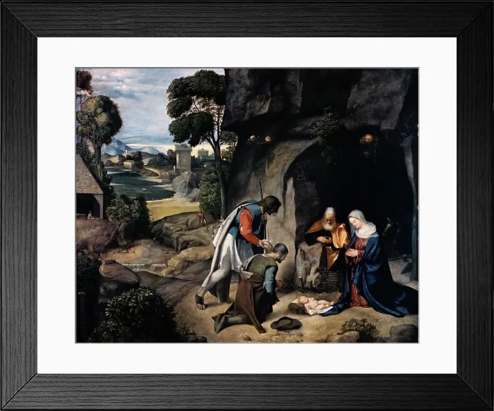 Framed Print : Adoration of the Shepherds by Giorgio Giorgione Framed Print : Adoration of the Shepherds by Giorgio Giorgione
