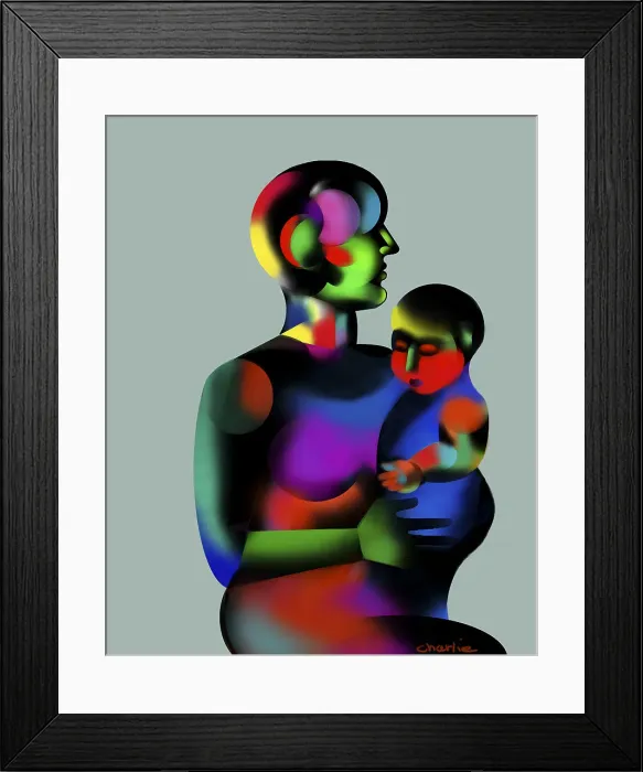 Framed Print : Mother and Child by Chann Framed Print : Mother and Child by Chann