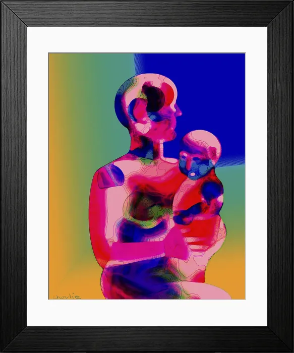 Framed Print : Mother and Child II by Chann