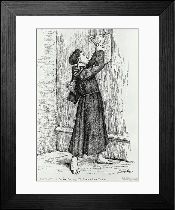 Framed Print : Martin Luther Posting his 95 Theses Framed Print : Martin Luther Posting his 95 Theses