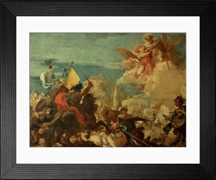 Framed Print : The Battle (Saint Faustinus and Jovita Appear in Defense of Brescia by Giovanni Domenico Tiepolo Framed Print : The Battle (Saint Faustinus and Jovita Appear in Defense of Brescia by Giovanni Domenico Tiepolo