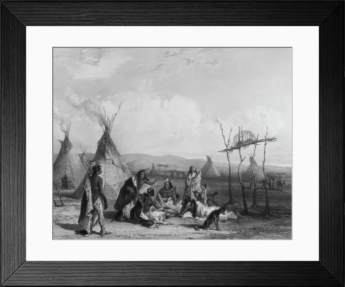 Framed Print : Funeral Scaffold of a Sioux Chief Framed Print : Funeral Scaffold of a Sioux Chief
