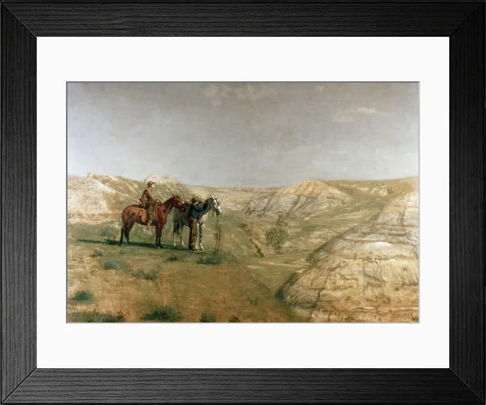 Framed Print : Cowboys in the Badland by Eakins Framed Print : Cowboys in the Badland by Eakins