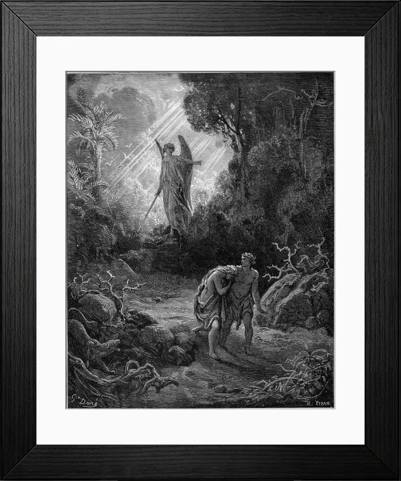 Framed Print : Adam & Eve-The Expulsion From The Garden by Dore Framed Print : Adam & Eve-The Expulsion From The Garden by Dore