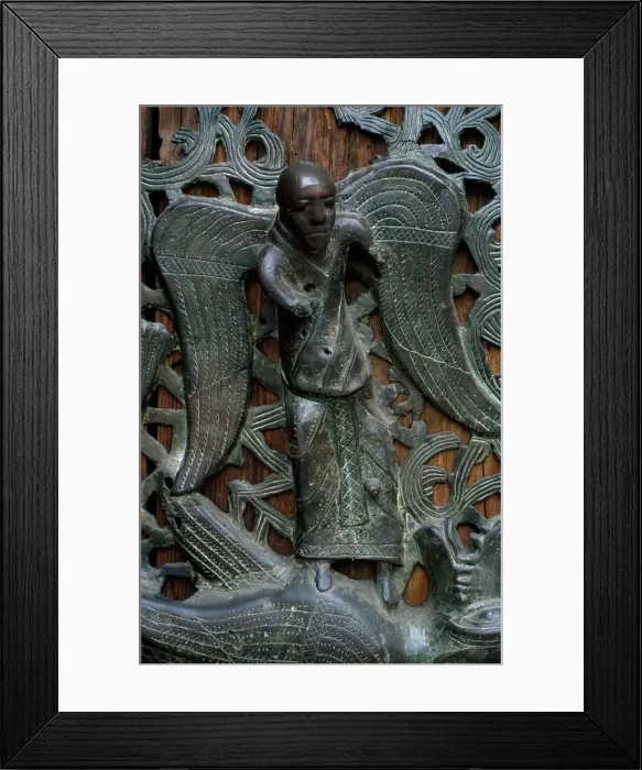 Framed Print : Archangel (Detail of Doors)