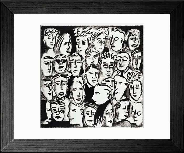 Framed Print : Faces In Black And White by Ong Framed Print : Faces In Black And White by Ong