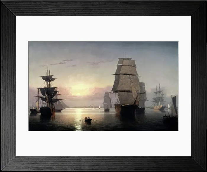 Framed Print : Boston Harbor, Sunset by Lane Framed Print : Boston Harbor, Sunset by Lane