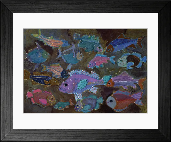 Framed Print : Purple Perch and Pals by Whitehouse-Holm Framed Print : Purple Perch and Pals by Whitehouse-Holm