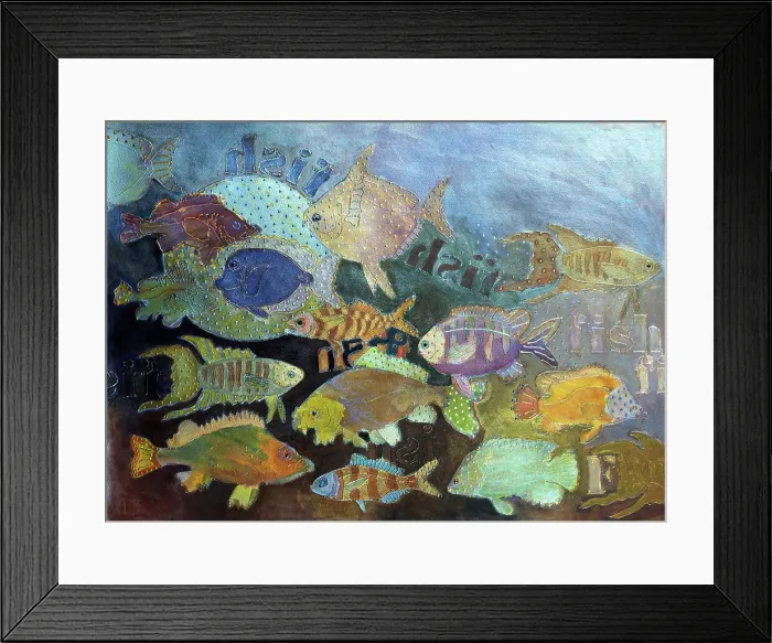 Framed Print : Go Fish Go by Whitehouse-Holm Framed Print : Go Fish Go by Whitehouse-Holm