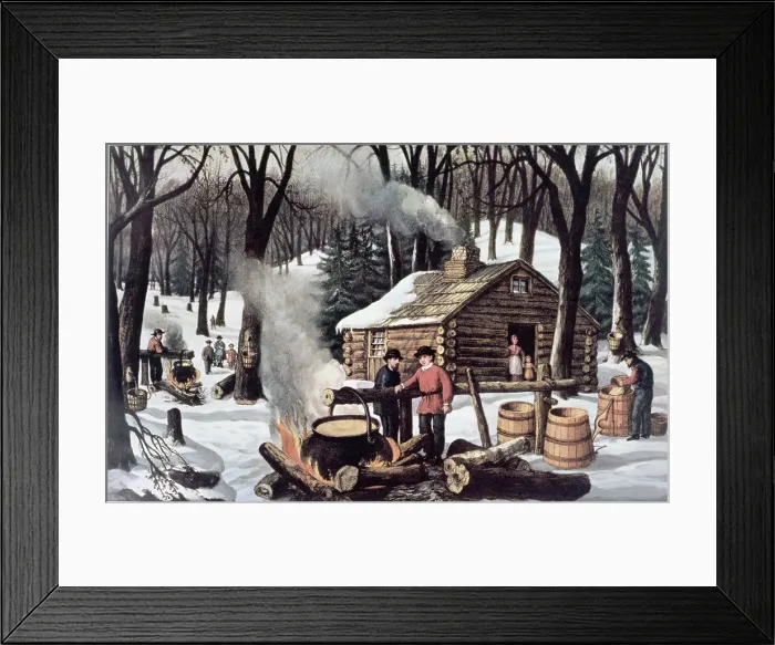 Framed Print : Maple Sugaring by Currier & Ives Framed Print : Maple Sugaring by Currier & Ives