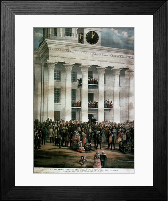 Framed Print : Inauguration of Jefferson Davis, 1861 by Massalon