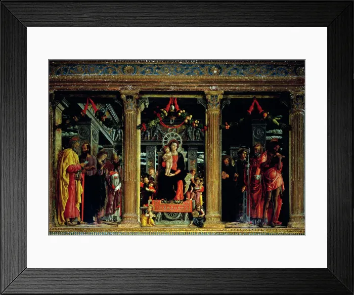 Framed Print : Madonna Enthroned with Saints by Mantegna Framed Print : Madonna Enthroned with Saints by Mantegna