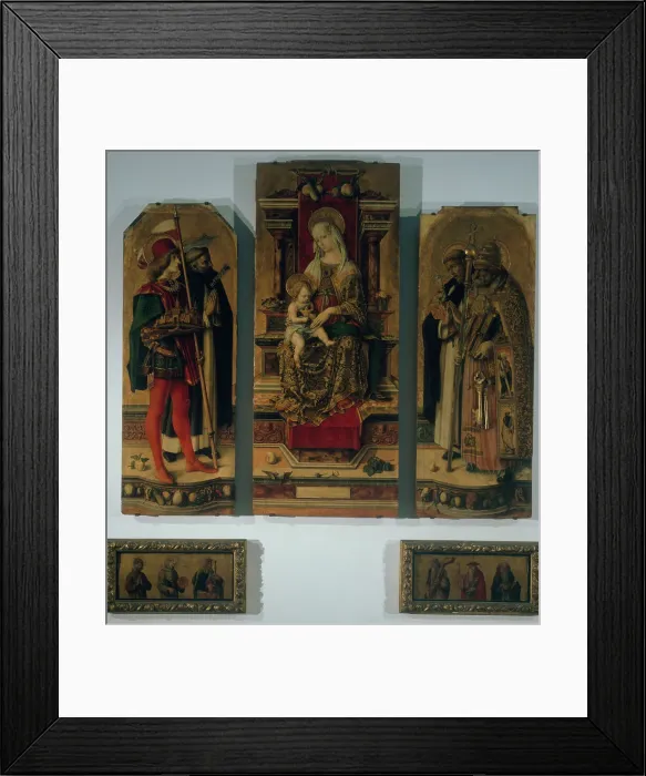 Framed Print : Camerino Triptych - Madonna and Child with Saints by Crivelli Framed Print : Camerino Triptych - Madonna and Child with Saints by Crivelli