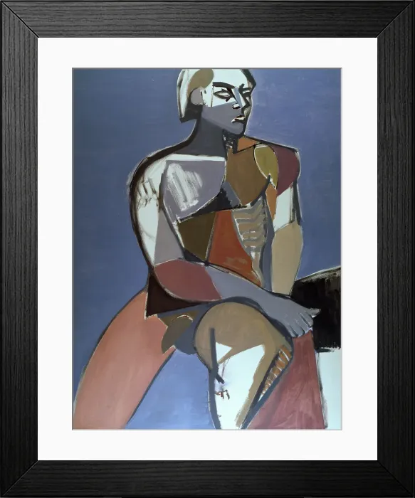 Framed Print : Seated Male Nude by Ong Framed Print : Seated Male Nude by Ong