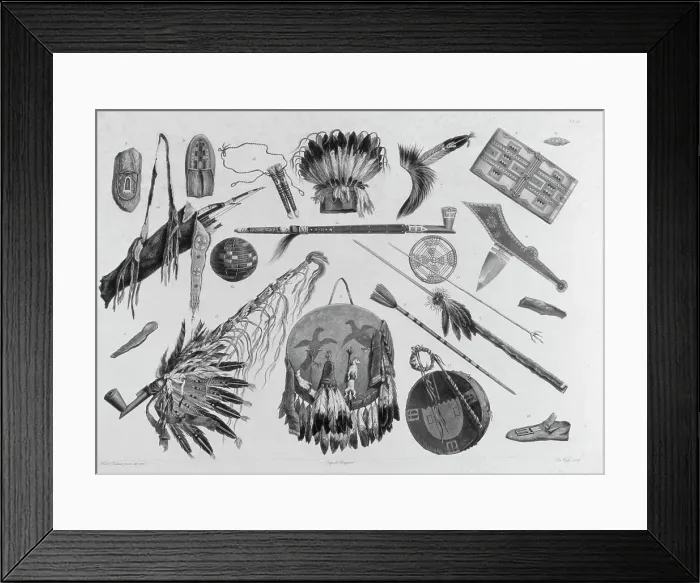 Framed Print : Indian Utensils & Arms Framed Print : Indian Utensils & Arms