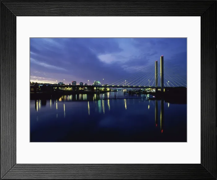 Framed Print : Suspension Bridge, Tacoma, Washington, USA