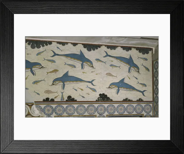Framed Print : Dolphin Fresco, from the Apartment of the Queen Framed Print : Dolphin Fresco, from the Apartment of the Queen