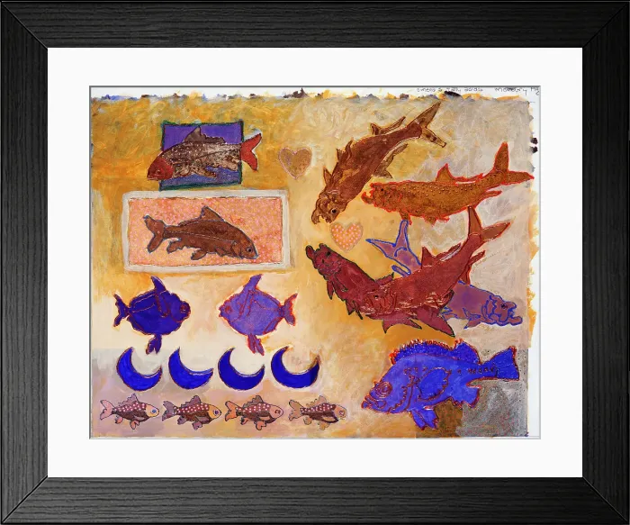 Framed Print : Circling Salmon by Whitehouse-Holm Framed Print : Circling Salmon by Whitehouse-Holm