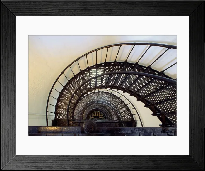 Framed Print : High angle view of a spiral staircase, St. Augustine Lighthouse and Museum, St. Augustine, Florida