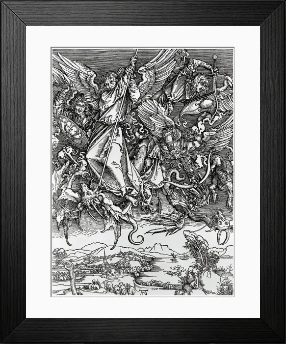 Framed Print : St. Michael Fighting the Dragon by Durer Framed Print : St. Michael Fighting the Dragon by Durer