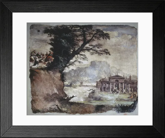 Framed Print : Landscape With The Story Of Catherine of Siena Framed Print : Landscape With The Story Of Catherine of Siena