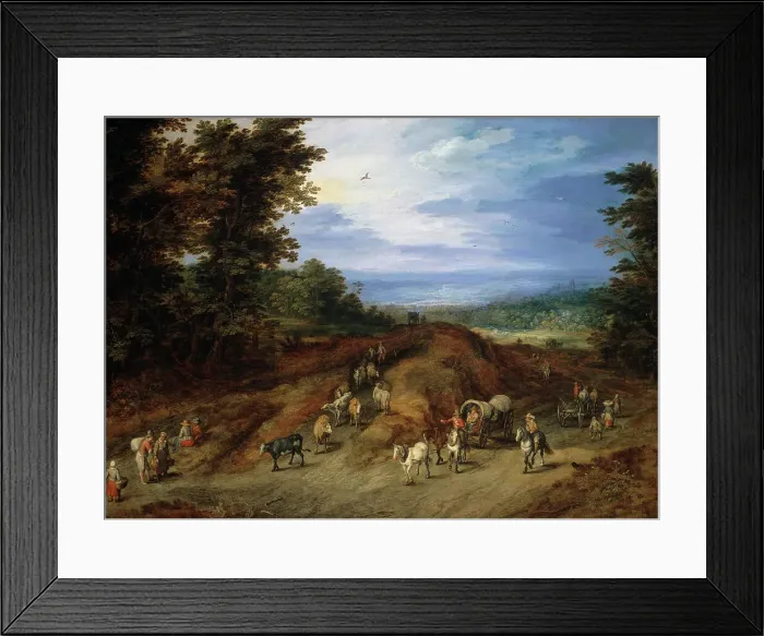Framed Print : Landscape With Peasants & Livestock Framed Print : Landscape With Peasants & Livestock