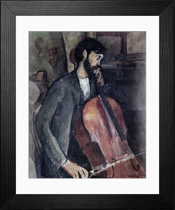 Framed Print : The Cello Player by Modigliani
