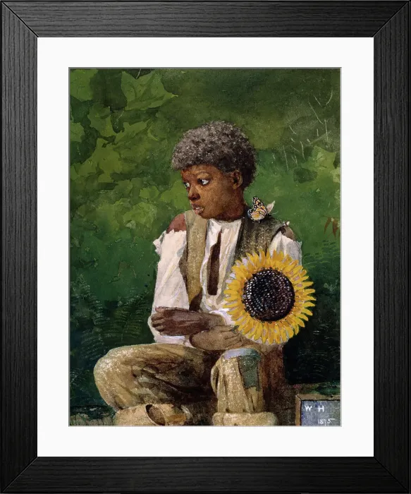 Framed Print : Taking Sunflower to Teacher by Homer Framed Print : Taking Sunflower to Teacher by Homer