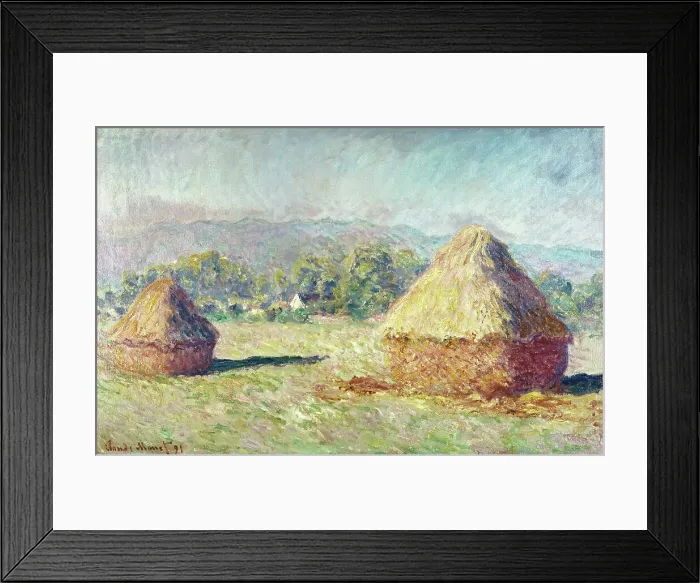 Framed Print : Two Haystacks by Claude Monet Framed Print : Two Haystacks by Claude Monet