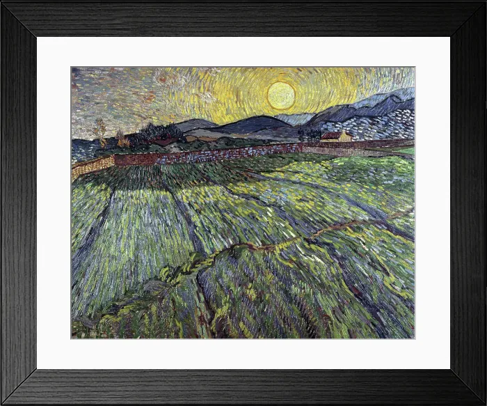 Framed Print : Enclosed Field with Rising Sun by van Gogh Framed Print : Enclosed Field with Rising Sun by van Gogh
