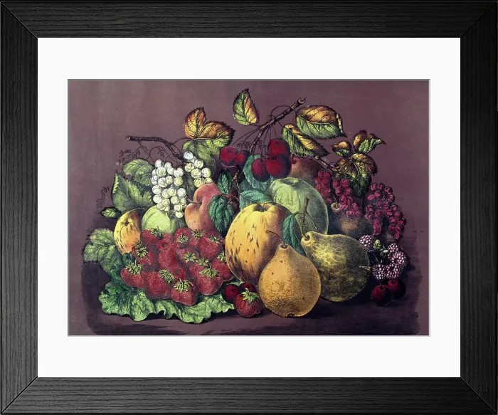 Framed Print : Summer Fruit by Currier & Ives