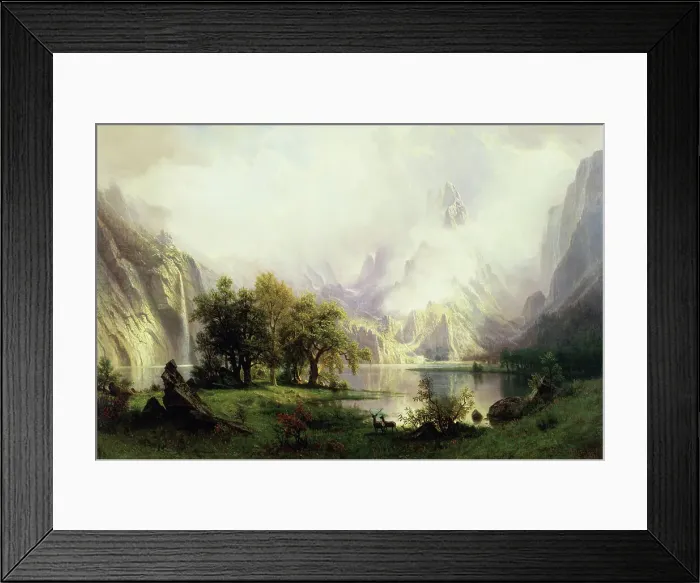 Framed Print : View of Rocky Mountains by Bierstadt Framed Print : View of Rocky Mountains by Bierstadt