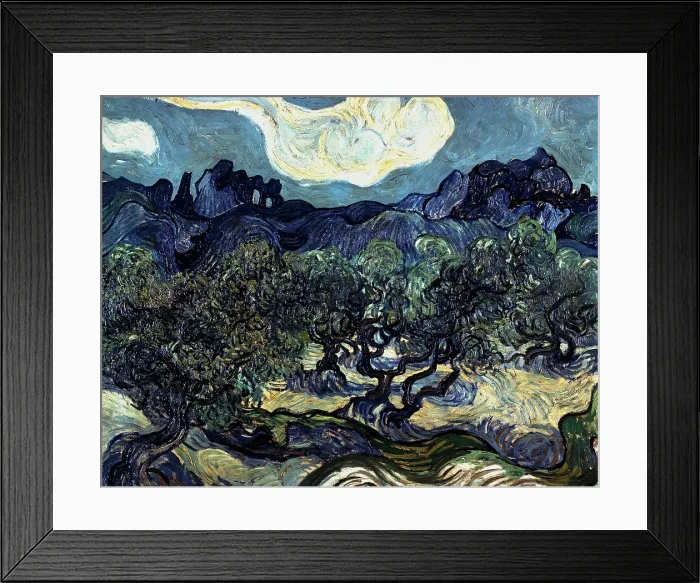 Framed Print : Olive Trees With the Alpilles... by Gogh Framed Print : Olive Trees With the Alpilles... by Gogh