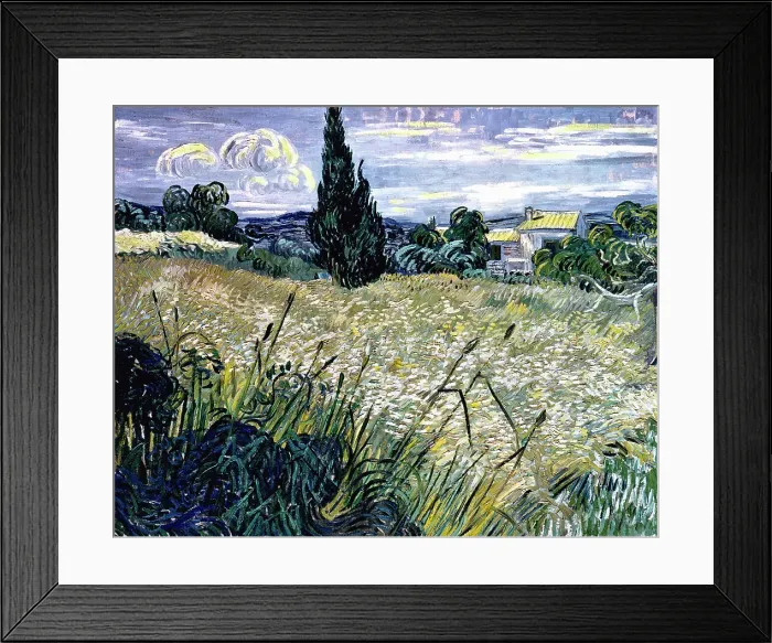 Framed Print : Landscape with Green Corn by van Gogh Framed Print : Landscape with Green Corn by van Gogh