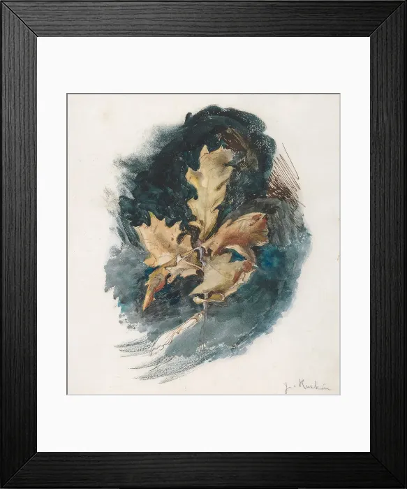 Framed Print : Study Oak Leaf John Ruskin 1819-1900 British Framed Print : Study Oak Leaf John Ruskin 1819-1900 British