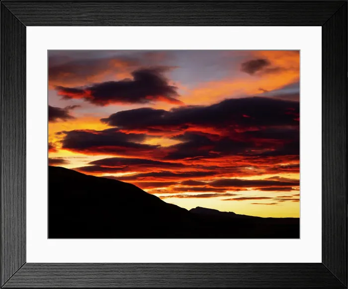 Framed Print : Clouds at sunrise, Torres del Paine National Park, Patagonia, Chile