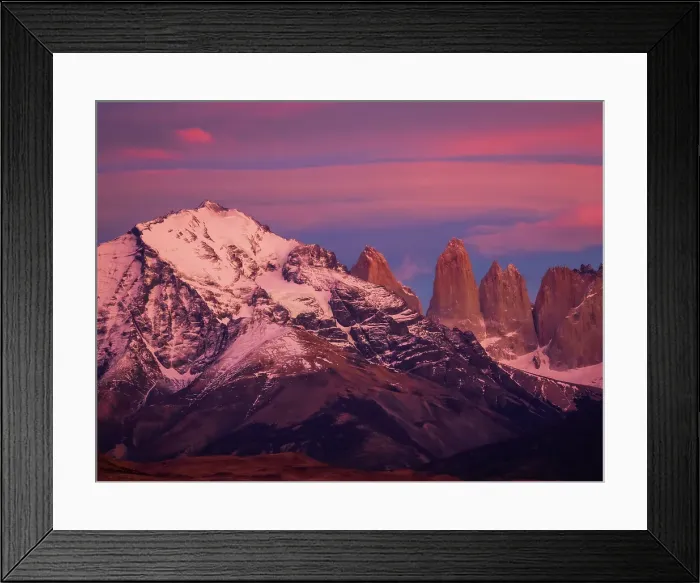 Framed Print : Alpine glow at dawn, Torres del Paine National Park, Patagonia, Chile Framed Print : Alpine glow at dawn, Torres del Paine National Park, Patagonia, Chile